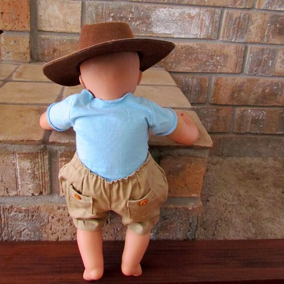 GOTZ BABY DOLL w COWBOY HAT, FLANNEL PJs, ACCESSORIES -  POTTERY BARN KIDS - Picture 11 of 15